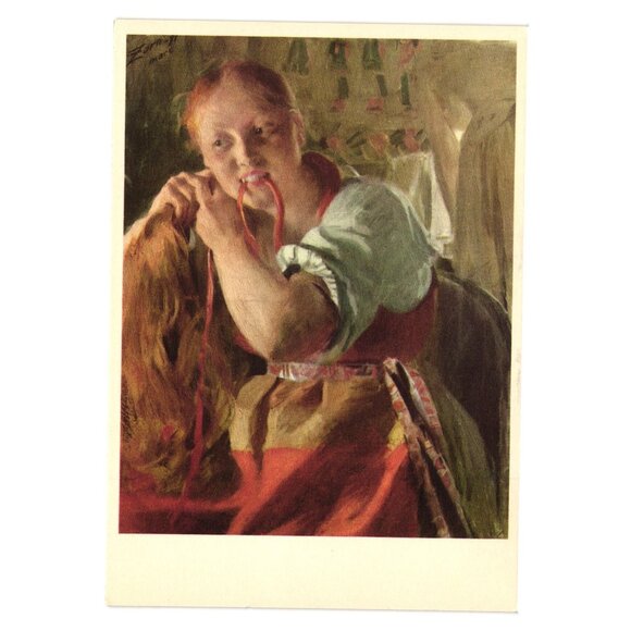 Margit 1891 Anders Zorn Vintage Postcard Mora Zornmuseet Sweden Artwork Museum - Picture 1 of 2